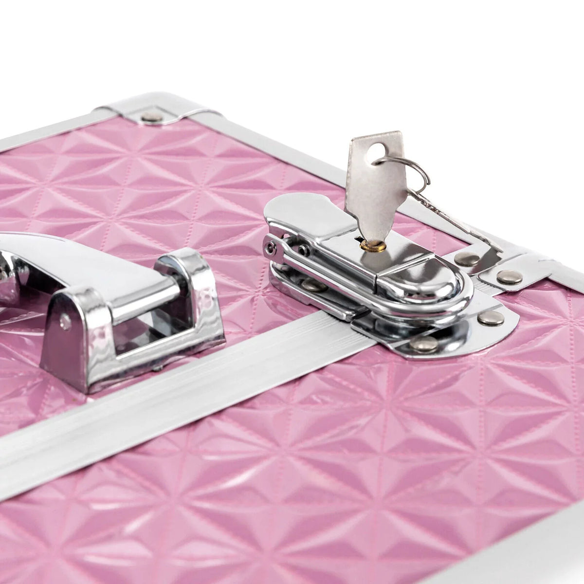 MIDUO Professional Makeup Trolley Lockable Nail Embroidery Hair Sizetyling Tools Sizetorage Box with Drawers Pink