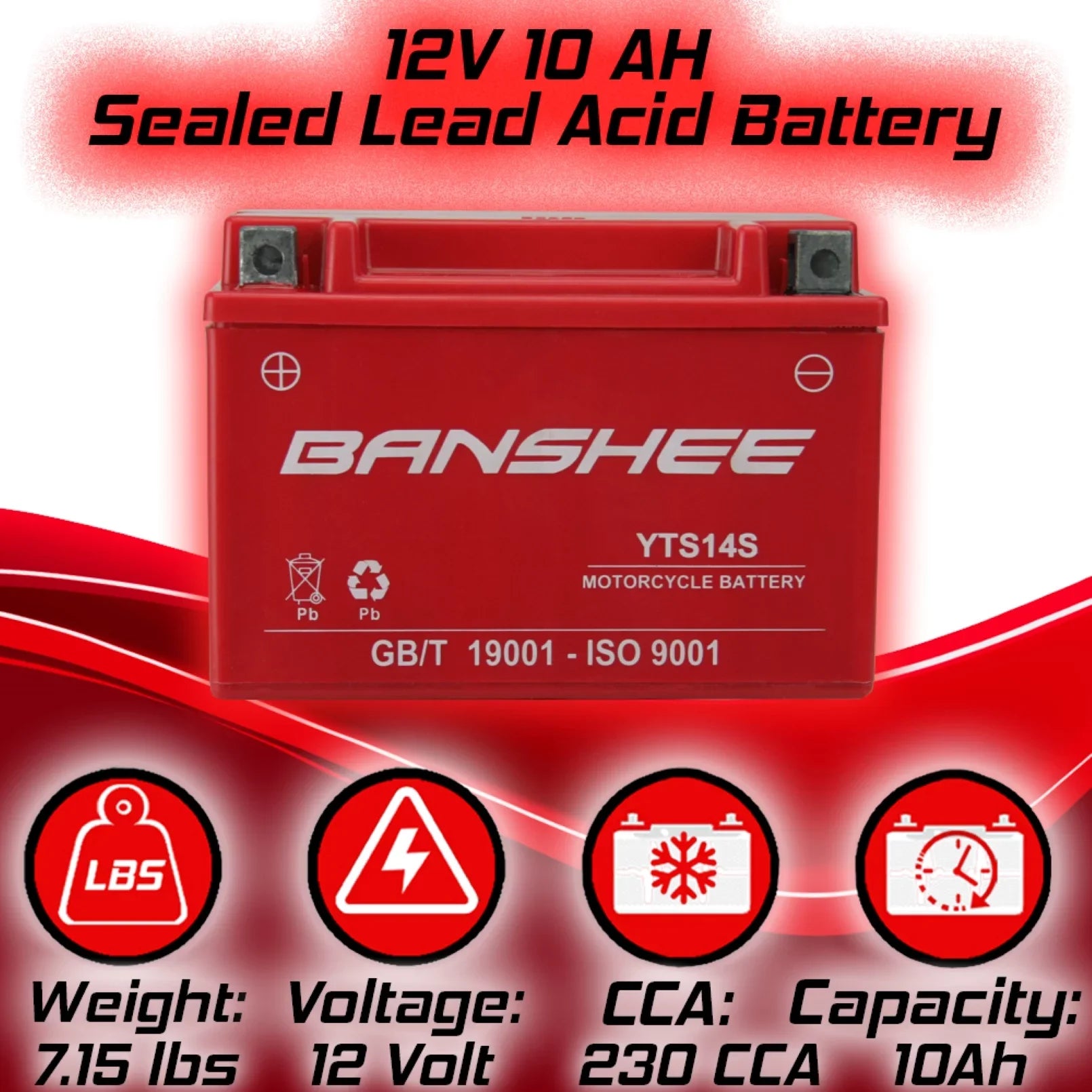 Banshee YTZ14Size Motorsports Battery Compatible with BMW F8000T (Auxiliary Battery)