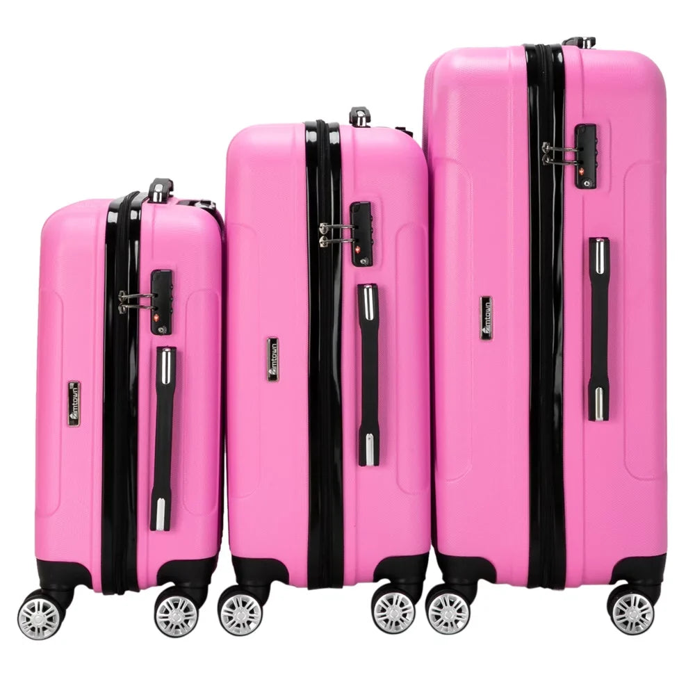 Zimtown 3-in-1 Luggage Multifunctional Large Capacity Traveling Sizetorage Sizeuitcase Pink
