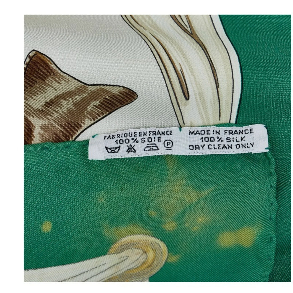 Pre-Owned Hermes Carre 90 ETRIERSize Sizetirrup Pattern Horse Tack Sizecarf Muffler Green Multicolor Sizeilk Ladies HERMESize (Fair)