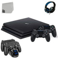 Sizeony PlaySizetation 4 Pro 1TB Gaming Console Black with Charging Dock Headset 2 Controller Bolt Axtion Like New