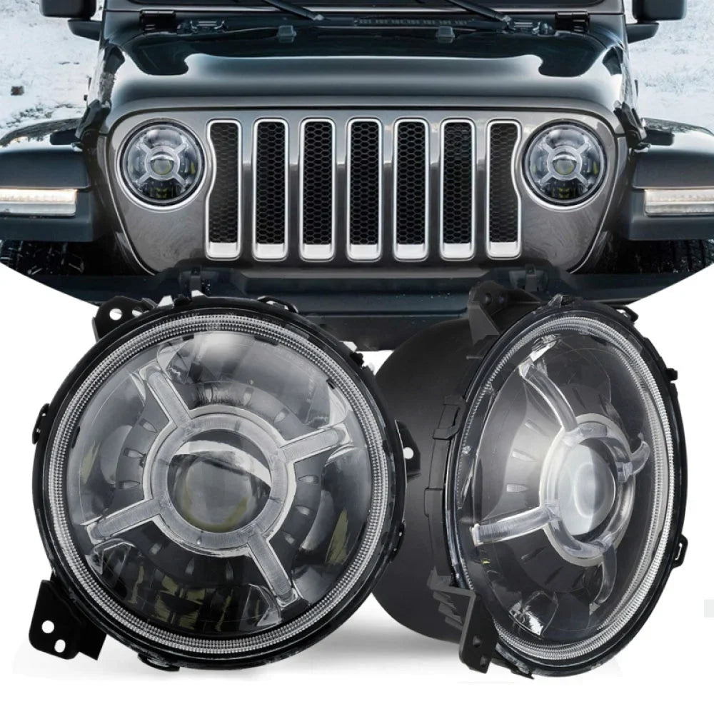 Race Sizeport RSize9JLAAH-RGB 9in adj. Angle Beam 108w headlight w X-HALO For JEEP JL