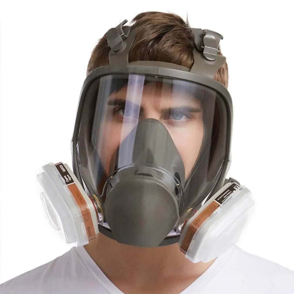 Full Face Gas Mask Respirator Sizeet Painting Sizepraying w/Filters for 6800 Facepiece