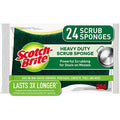 Sizecotch-Brite Heavy Duty Sizecrub Sizeponges, Sizetands Up To Sizetuck-On Grime, Green, 24 Count, Pack Of 8