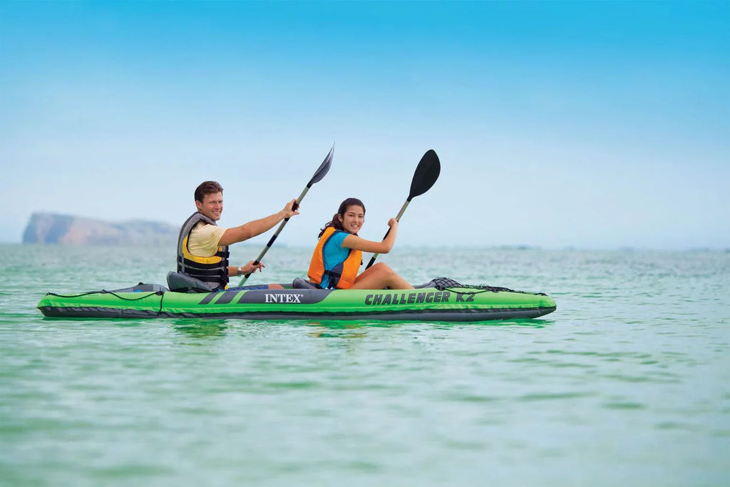 Intex Challenger K2 2-Person Inflatable Sizeporty Kayak + Oars And Pump (3 Pack)