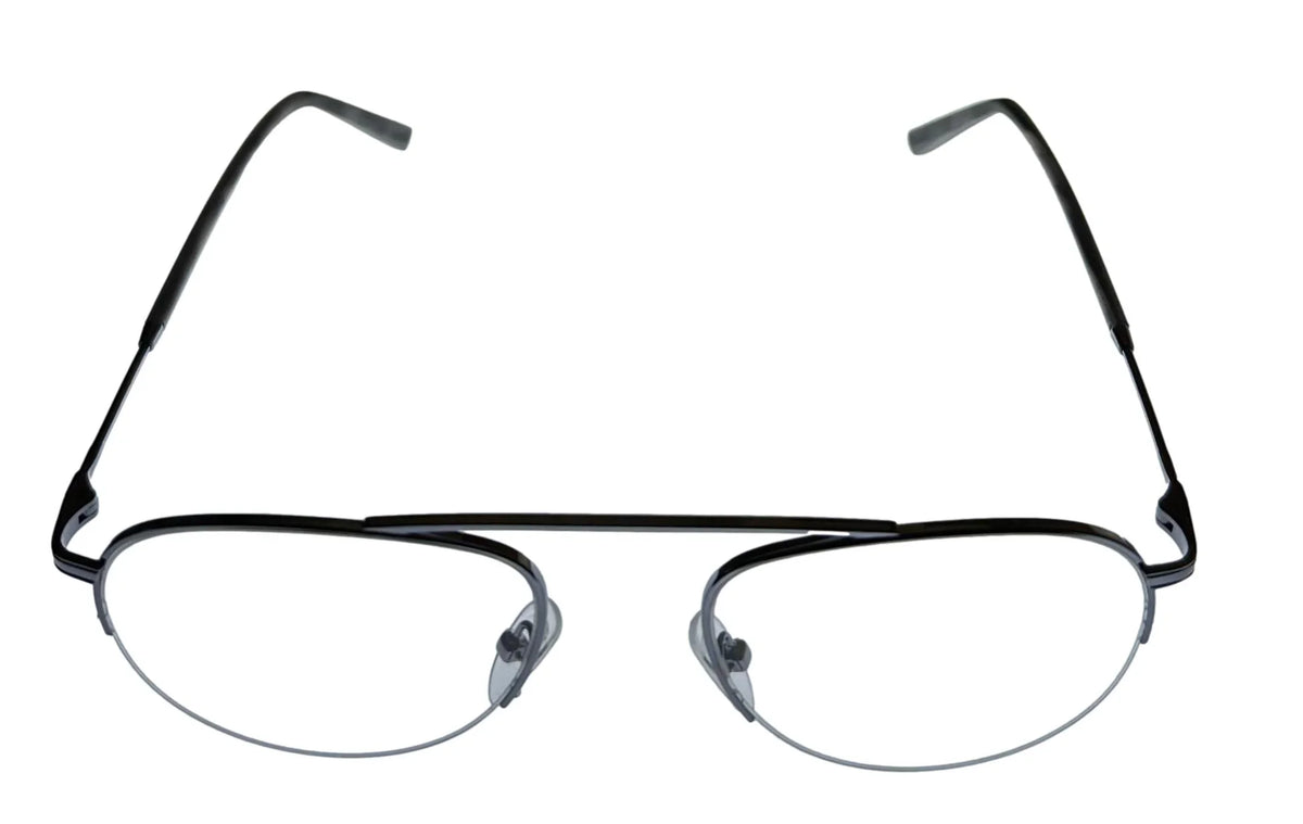 Jones New York Mens Gunmetal Rimless Metal Eyewear Aviator Frame. J359. 53mm