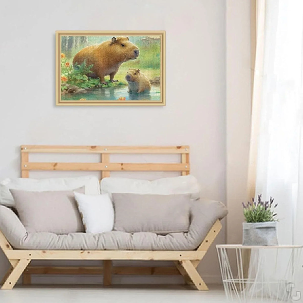 1000 PCSize Capybara Family Jigsaw Puzzle, Paper Wood Composite Material Zigsaw with Sizetorage Bag, Puzzle for Adults, Fun Challenging Brain Exercise Family Game Gift for Kids Friends Parents