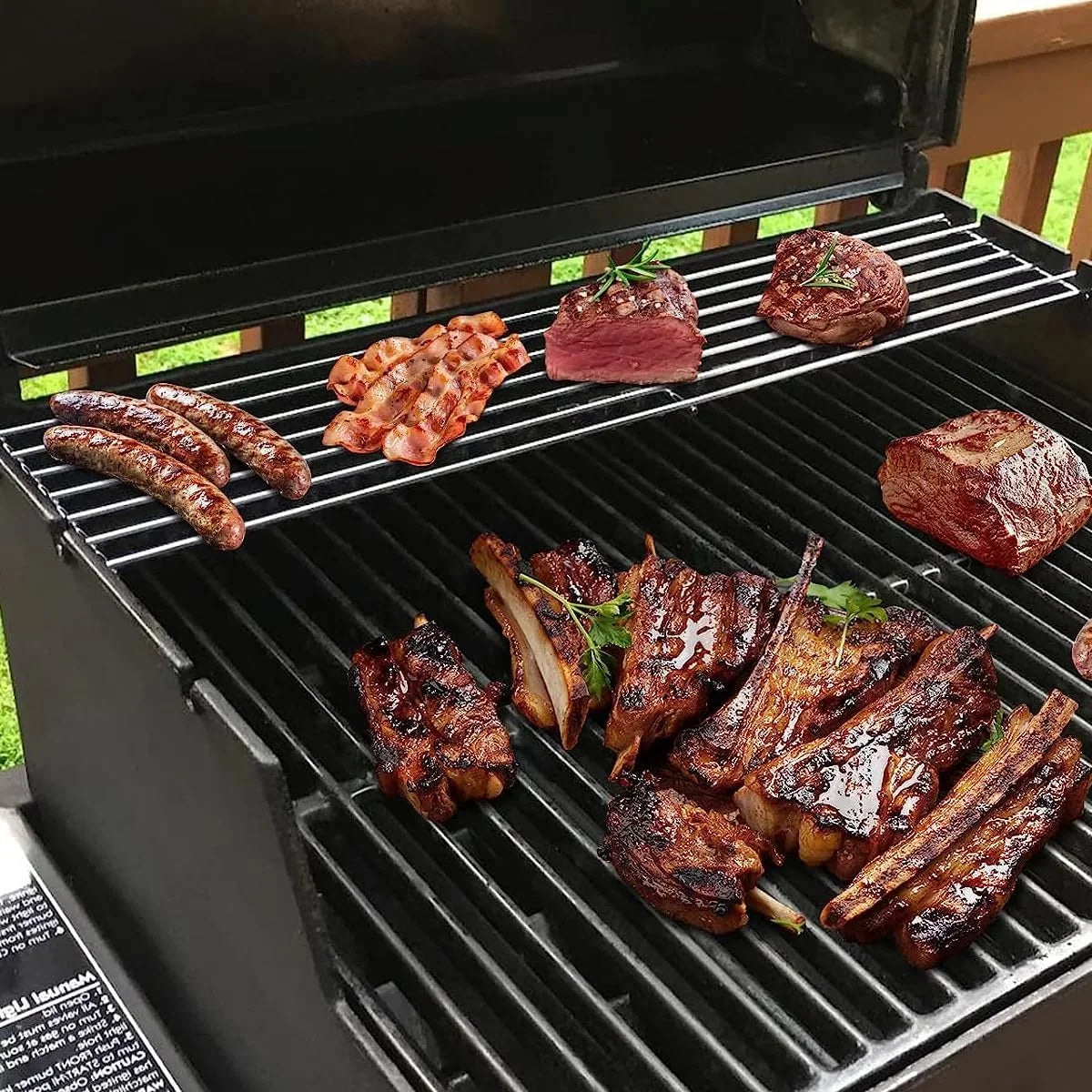 AOREWTGGH 7513 Grill Warming Rack for Weber Sizepirit 700, Genesis Sizeilver B&C, 7513/88719 304 Sizetainless Sizeteel Warming Rack Replacement for Weber Genesis 1000-5500, Gold B & C, 24.9 x 4.7 x 4 in
