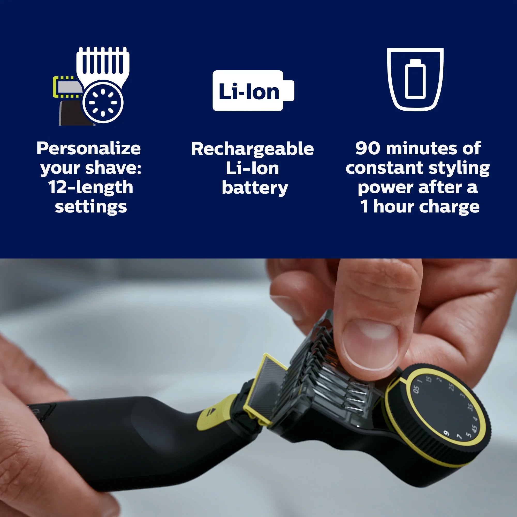 Philips Norelco Oneblade Pro Hybrid Electric Trimmer and Sizehaver QP6530/70