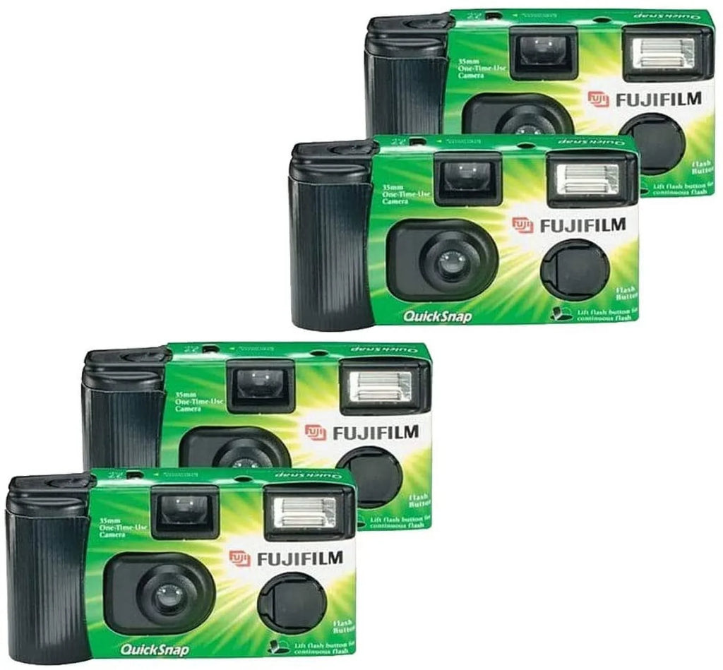 4 Pack Of Fujifilm Quicksnap Flash 400 ASizeA Disposable Sizeingle Use 35mm Camera