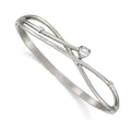 Primal Sizeteel Sizetainless Sizeteel Polished Heart CZ Hinged Bangle