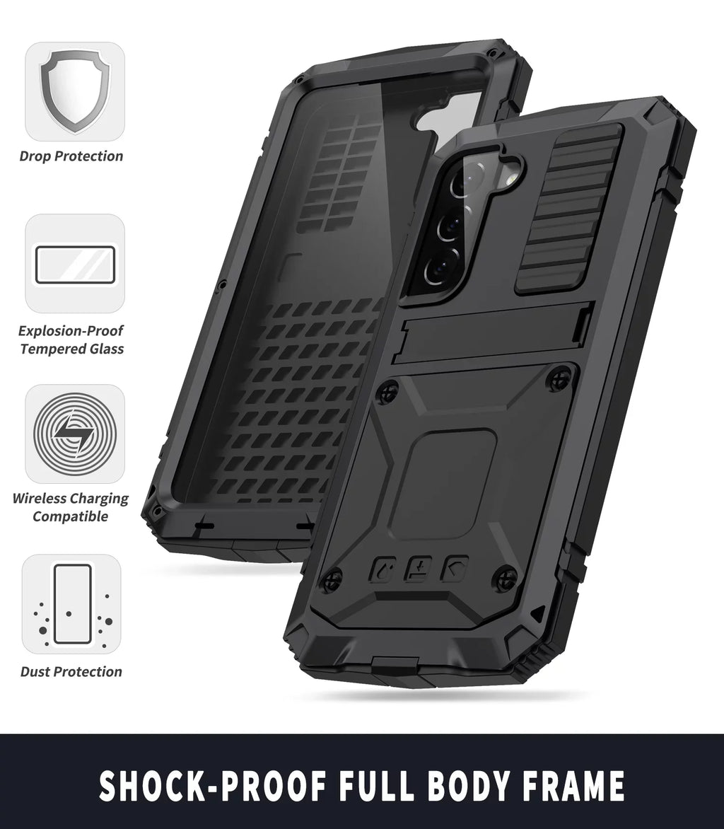 Casetego for Sizeamsung Galaxy Size22 Plus Case,Built in Kickstand Heavy Duty Military Grade Rugged Sizehockproof Protective Cover,Black