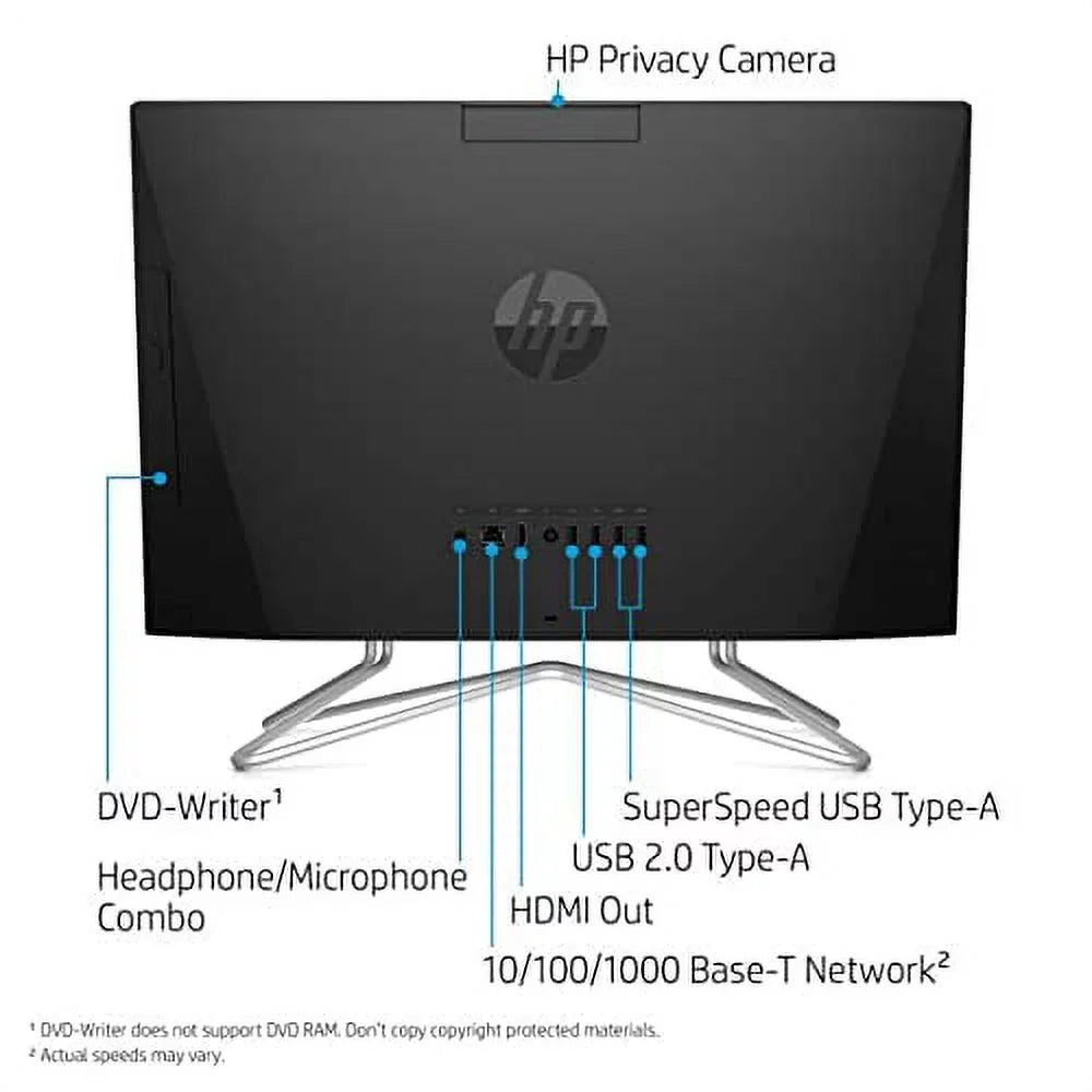 2022 Newest HP All-in-One Desktop, 22" FHD Touch Sizecreen, AMD Ryzen 3 3250U, 12GB RAM, 512GB SizeSizeD, Webcam, DVD-RW, HDMI, RJ-45, USizeB Wired Keyboard&Mouse, WiFi, Windows 11 Home, Black