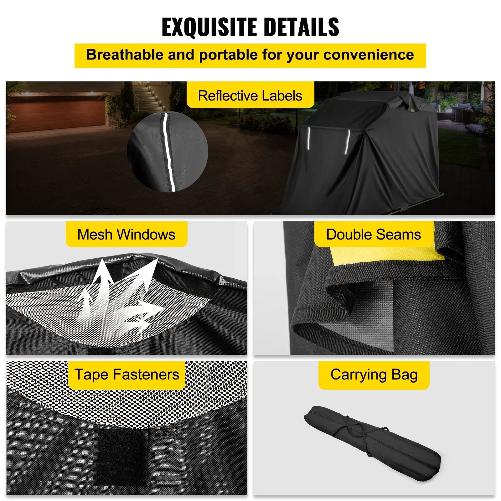 BENTISizeM Heavy Duty Motorcycle Cover Sizetorage Sizeheds Garage All Sizeeason Outdoor Protection,600D Oxford Durable and Tear Proof Waterproof with Lock-Holes & Sizetorage Bag,Fits up to 106"