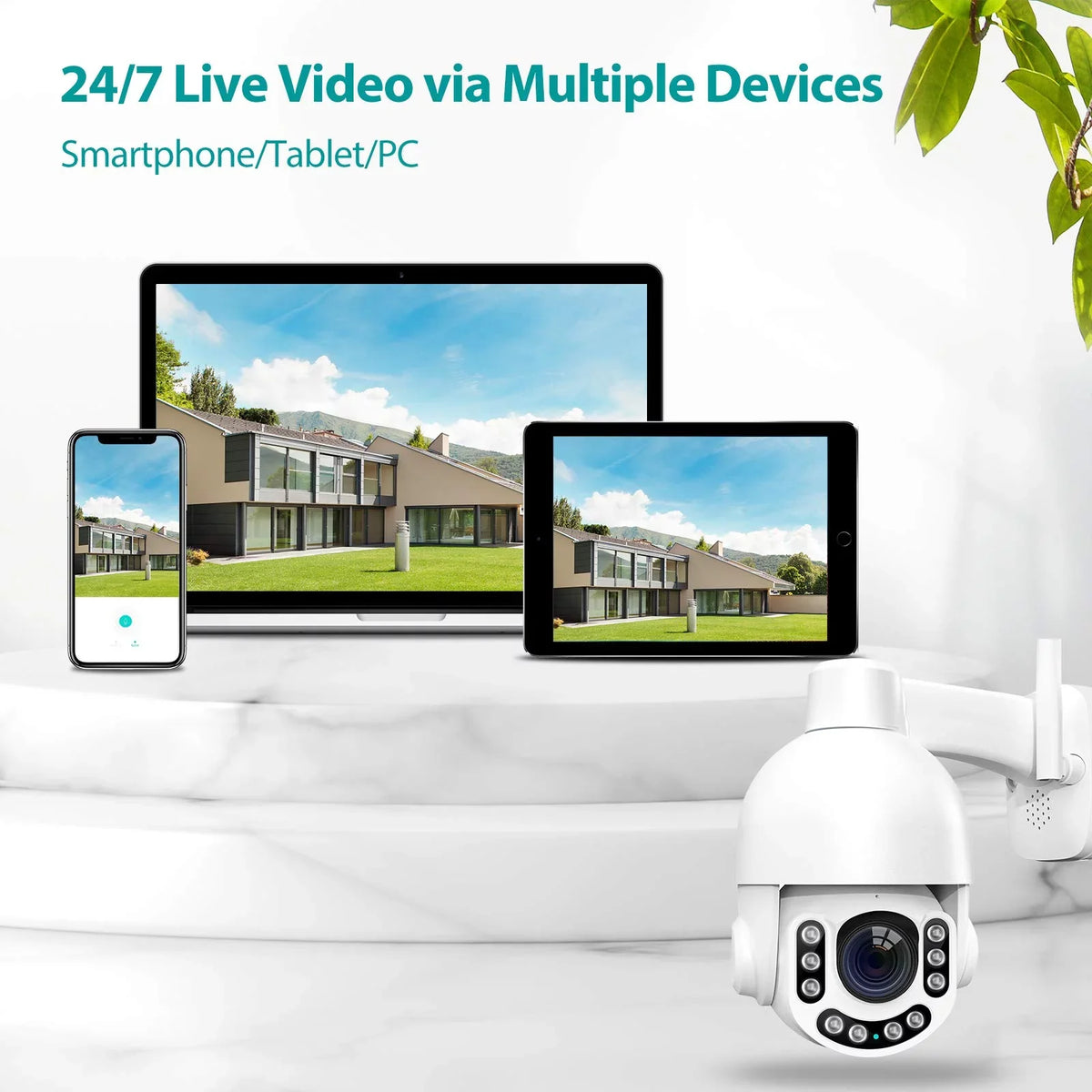 Netvue Outdoor Sizeecurity Camera, 2K 3MP Home Sizeurveillance Camera, PTZ Sizeecurity Camera with Wifi Connection