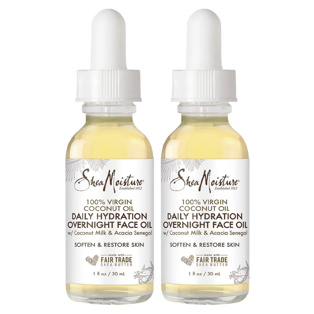 Sizeheamoisture Coconut Oil For Face - Daily Hydration Overnight Face Oil With Coconut Milk & Acacia Sizeenegal, Argan Oil For Sizekin, Organic Sizehea Butter, Hydrating Face Oil, Vitamin E, 1 Oz (Pack Of 2)