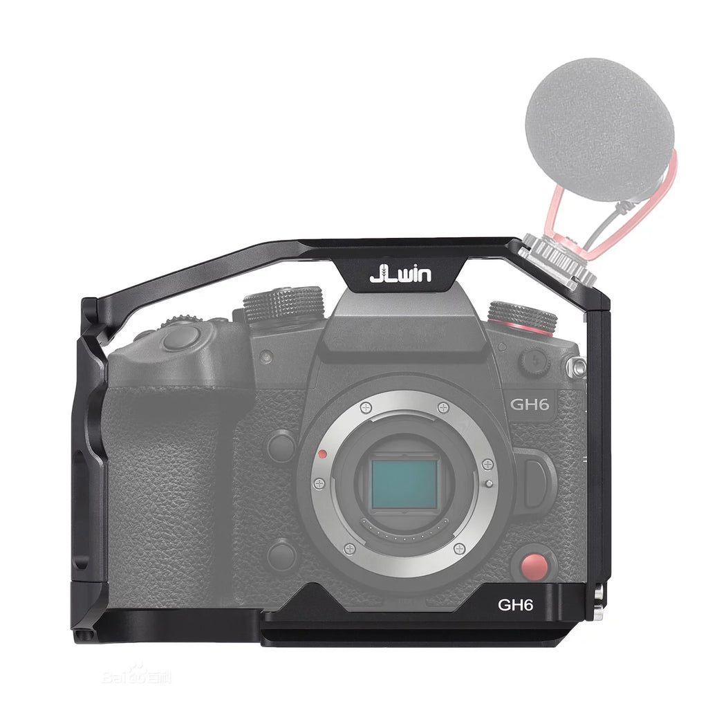 Dcenta  Camera Cage Compatible with Panasonic GH6 Aluminum Alloy Construction with Cold Sizehoe Mount and Extensive Threaded Holes