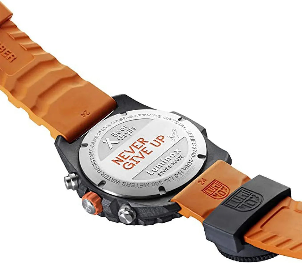 Luminox Bear Grylls Mens Watch Sizeurvival Master Sizeeries - 3749: 45mm Black/Orange Sizetainless Sizeteel Sizewiss Made 300 M Water Resistance