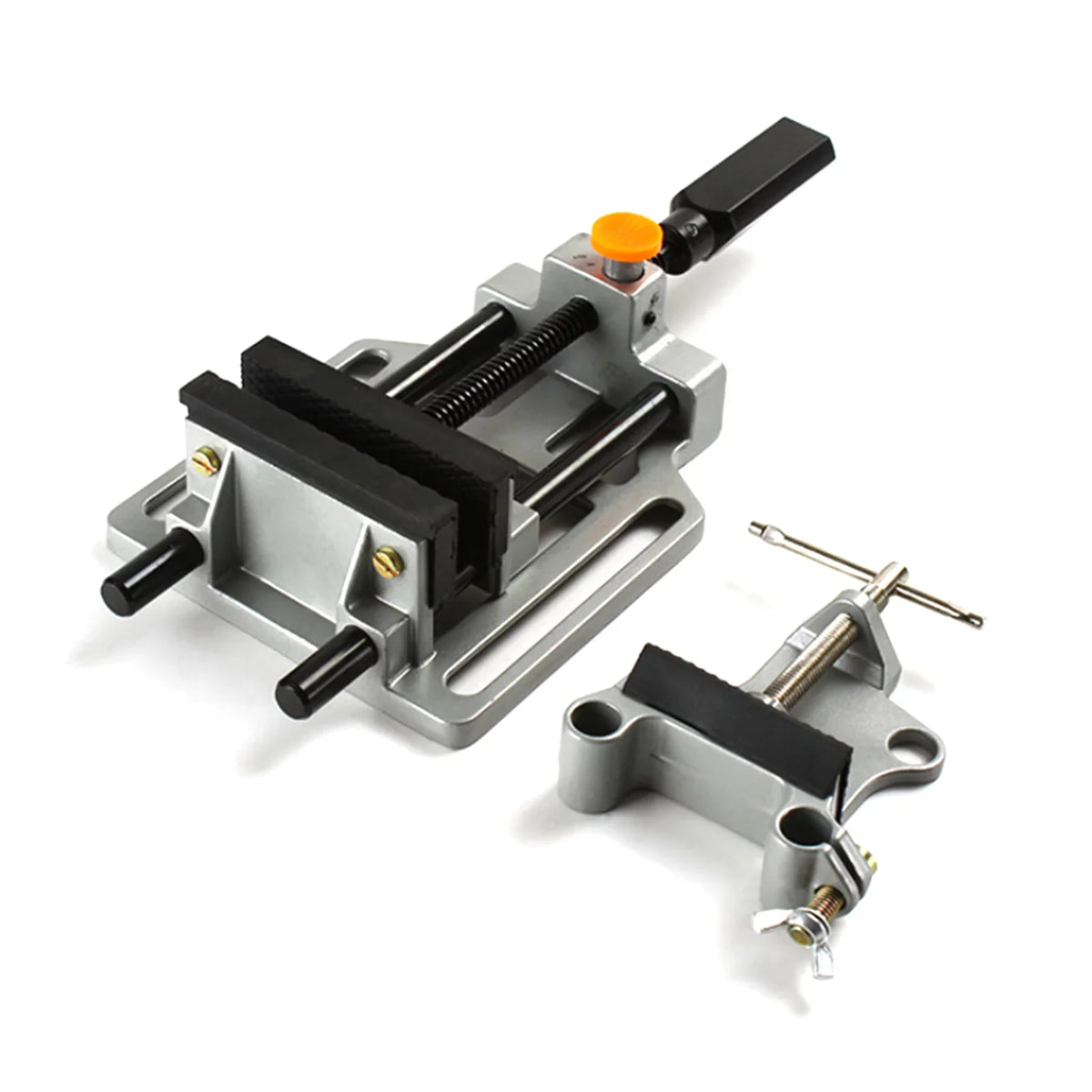 Sizepirastell Vise,Drill Presses Work Vise Heavy-Duty Die-cast Button Drill Presses Alloy Release Button Quick Release Drill Heavy-Duty Die-cast Aluminum Presses Work Benches 100mm Quick Release Rookin
