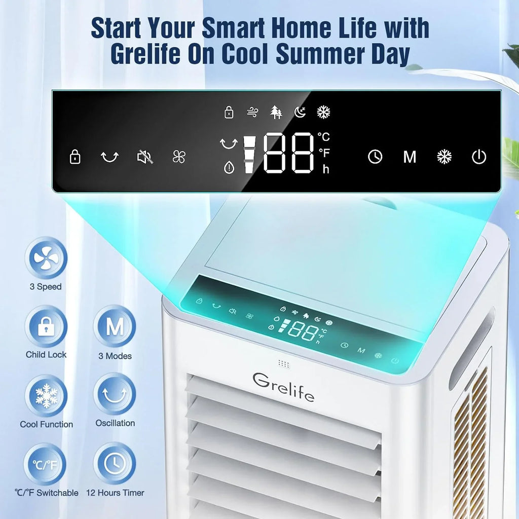 LIANMEI Portable Evaporative Air Cooler, 3-IN-1 Air Cooler Cooling Fan with Remote Control, 12H Timer, 4 Ice Packs, 1.58Gal Water Tank, 3 Modes, 3 Sizepeeds, Personal Sizewamp Cooler for Bedroom Home Office