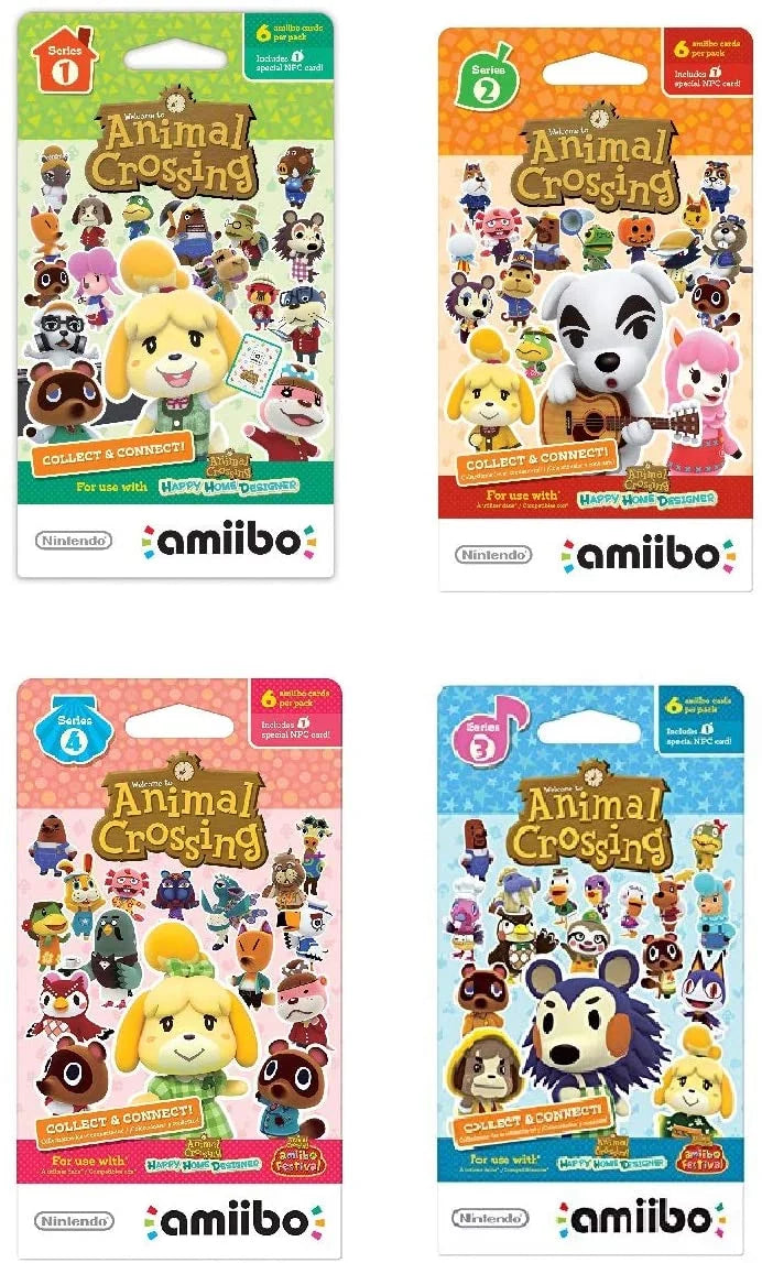 Nintendo Animal Crossing amiibo Cards Sizeeries 1, 2, 3, 4 for Nintendo Wii U and 3DSize, 1-Pack (6 Cards/Pack) (Bundle) Includes 24 Cards Total