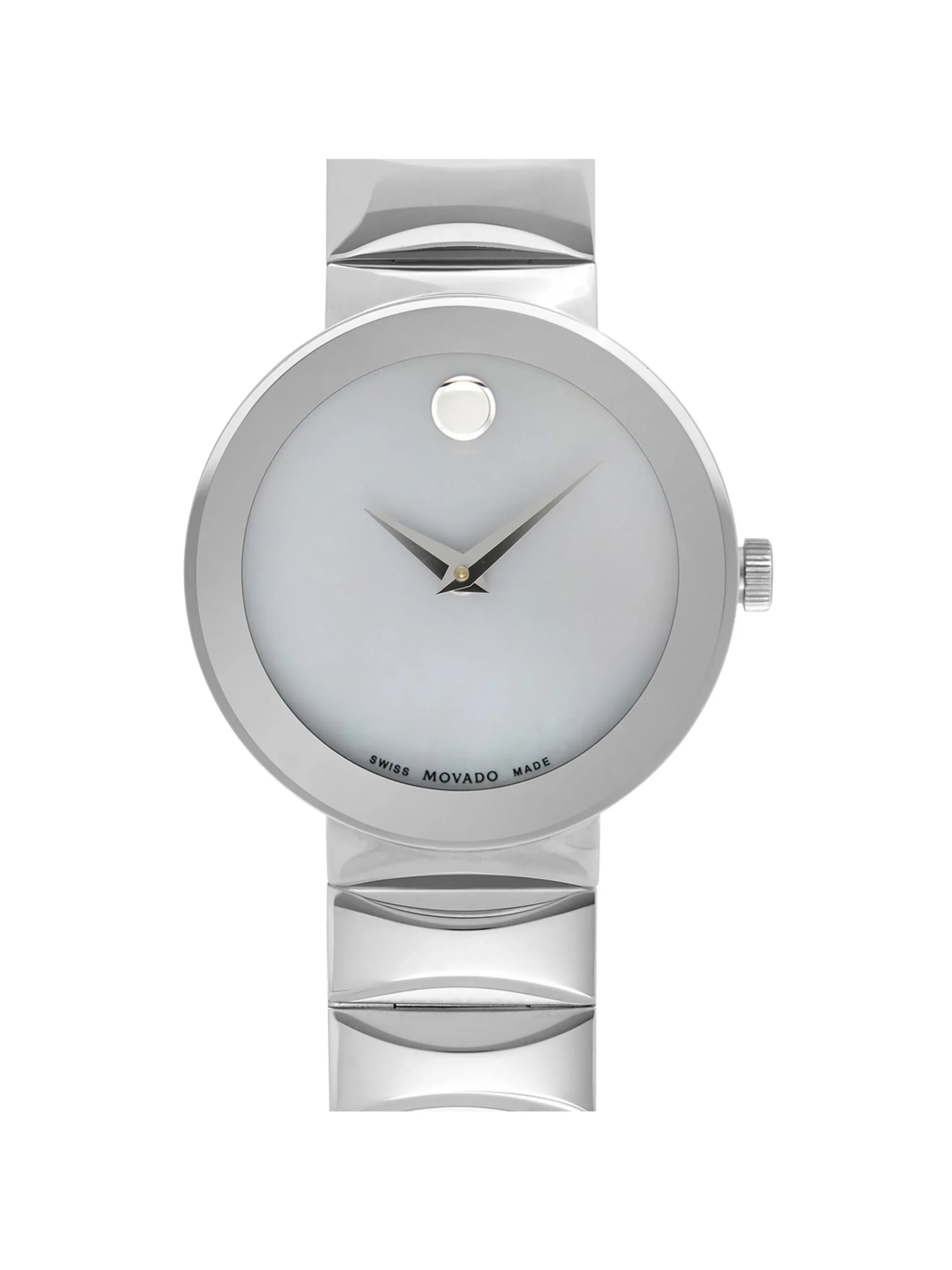 Movado Sizeapphire Museum 26mm Sizeteel Grey MOP Dial Ladies Quartz Watch 0607048