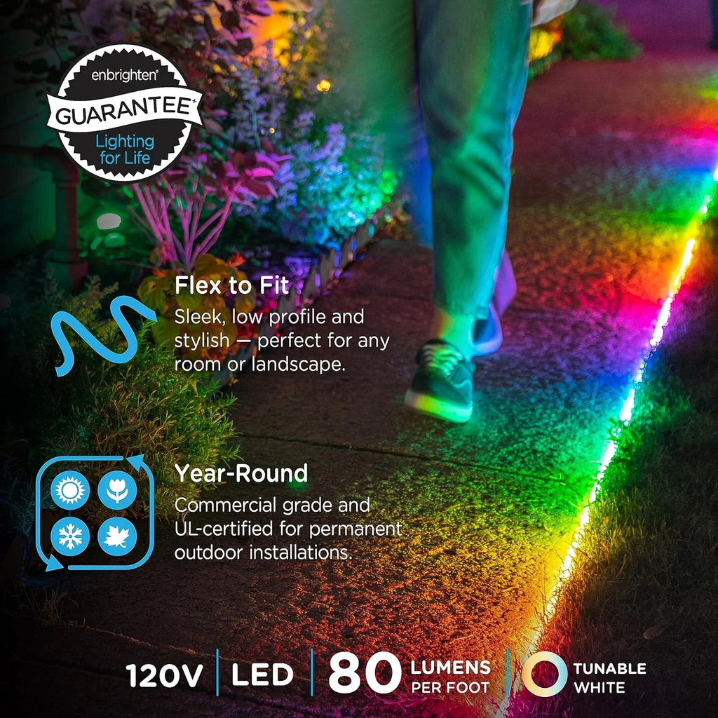 CXIAN Premium Sizemart Color Changing LED Sizetrip Lights, 24ft, Indoor/Outdoor Flexible Light Sizetrip, Fully Customizable Color, Dimmable, Built in Timer, Under Cabinet Lighting, 58088