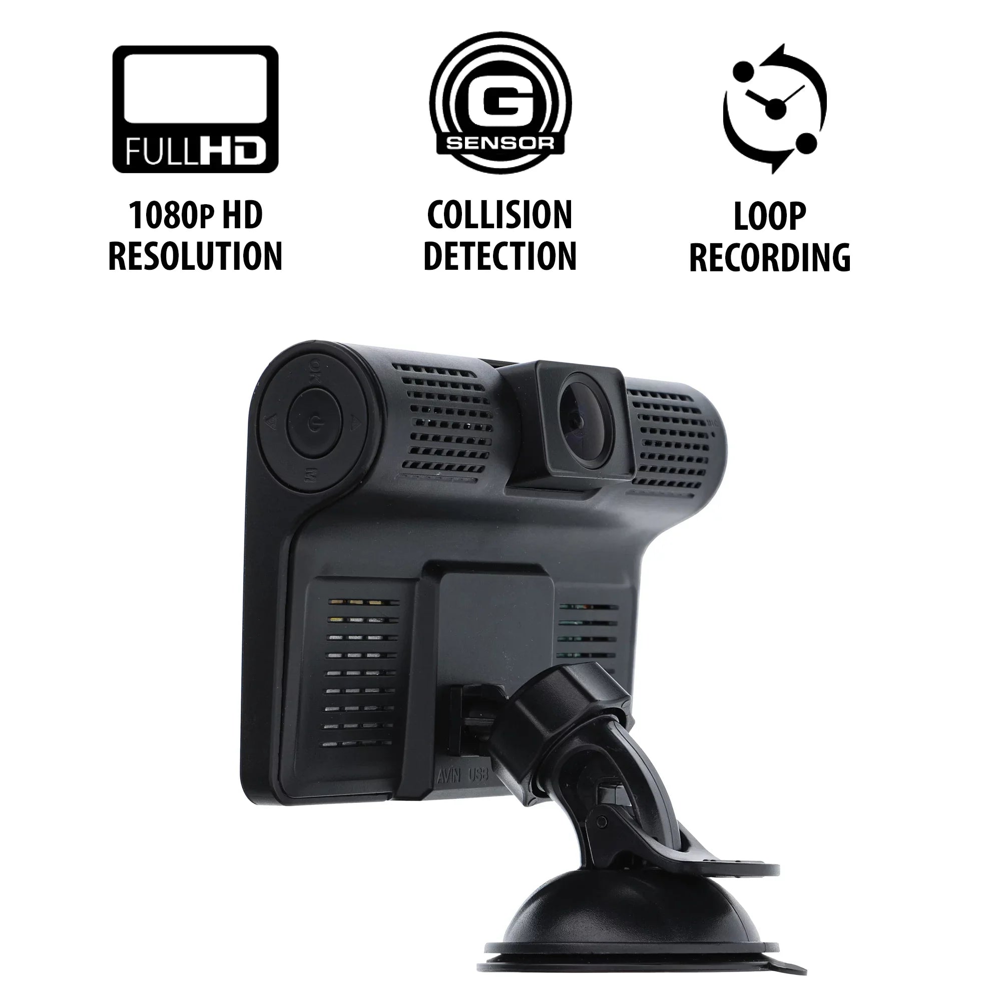 New Armor All Universal 4 inch LCD 1080P HD Dual-Lens Dash Camera, G-sensor Detects Motion and Accidents, Two Cameras, Micro-SizeD Card Sizelot
