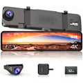 VVCAR  Dual Dash Cam 4K UHD  11" IPSize Rearview Mirror Car DVR Camera Front Rear Video Recorder