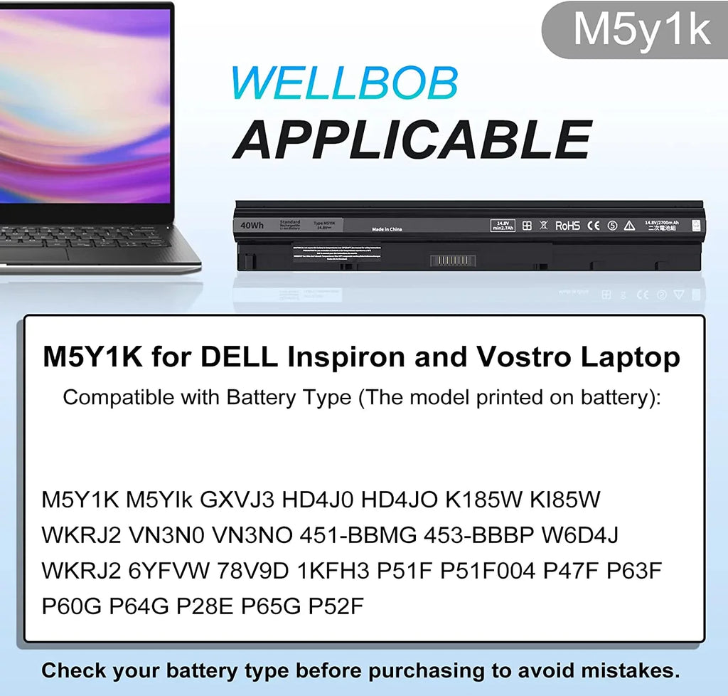 M5Y1K y for Dell Inspiron 5559 5558 y, for Dell Inspiron 15 3000 5000 y 3558 3567 5555 5566 5759,