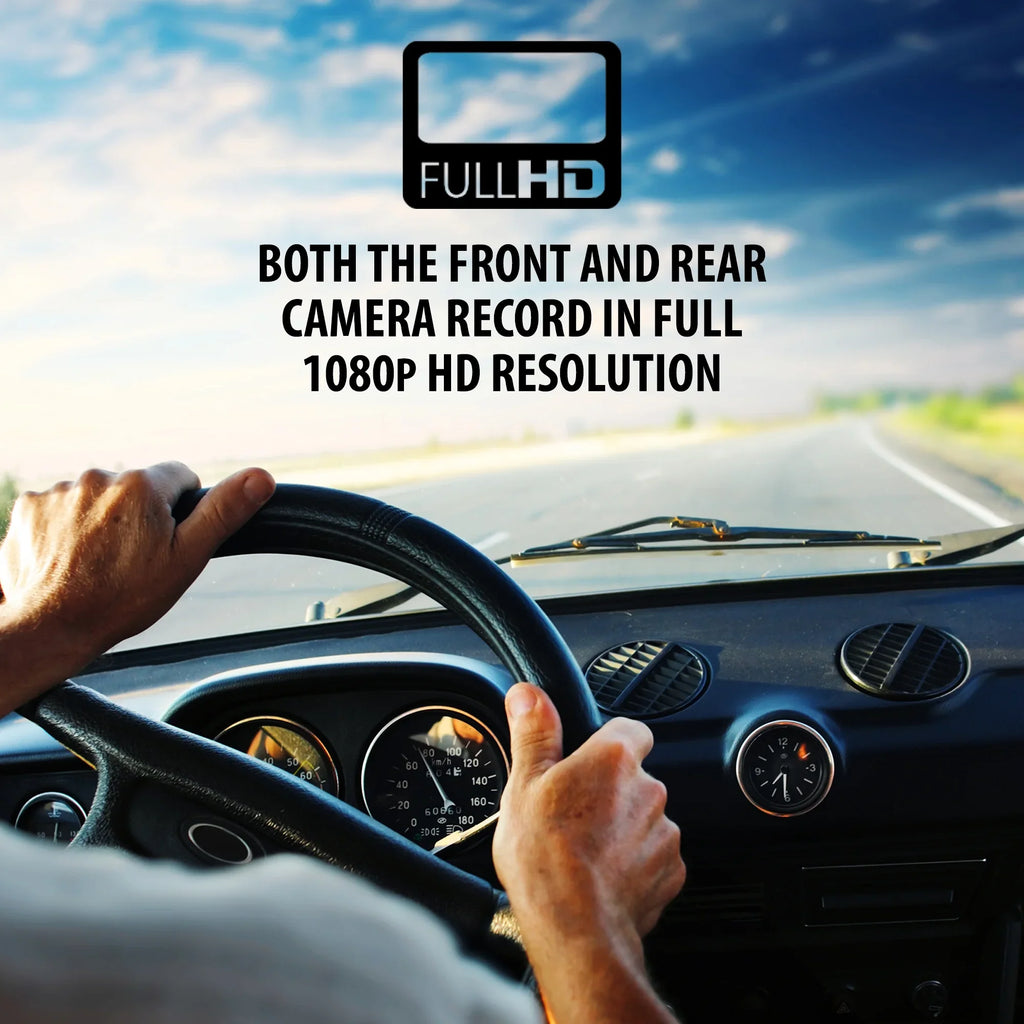 New Armor All Universal 4 inch LCD 1080P HD Dual-Lens Dash Camera, G-sensor Detects Motion and Accidents, Two Cameras, Micro-SizeD Card Sizelot