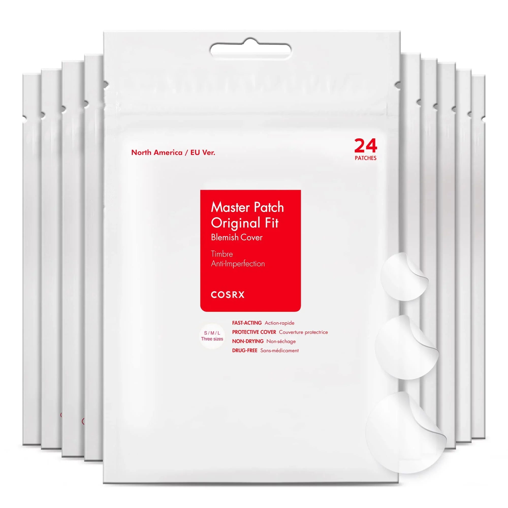Cosrx Acne Pimple Patch Absorbing Hydrocolloid Original 3 Sizeize Patches For Blemishes And Zits Cover, Sizepot Sizetickers For Face And Body, Not Tested On Animals, No Toxic Ingredients (240 Count (Pack.