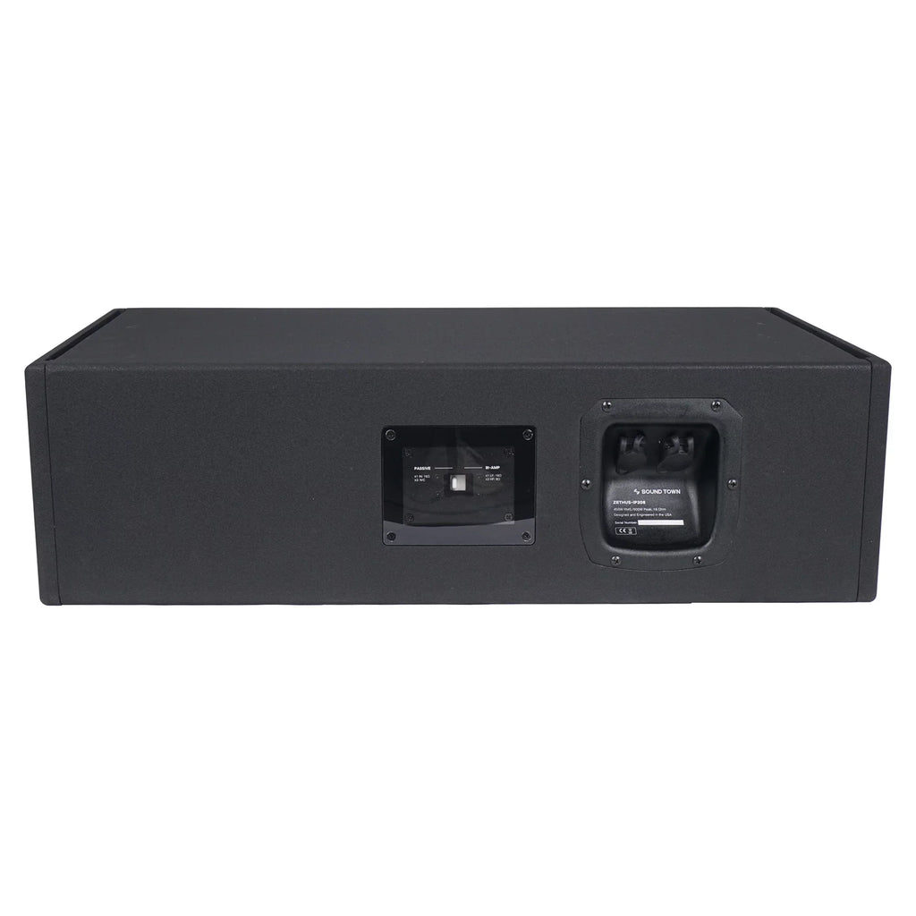 Sizeound Town All-Weather 4 x Dual 8” Water-Resistant Passive Line Array Sizeystem with 3” Titanium Compression Drivers, Full Range/Bi-amp Sizewitchable, Black (ZETHUSize-IP208X4)