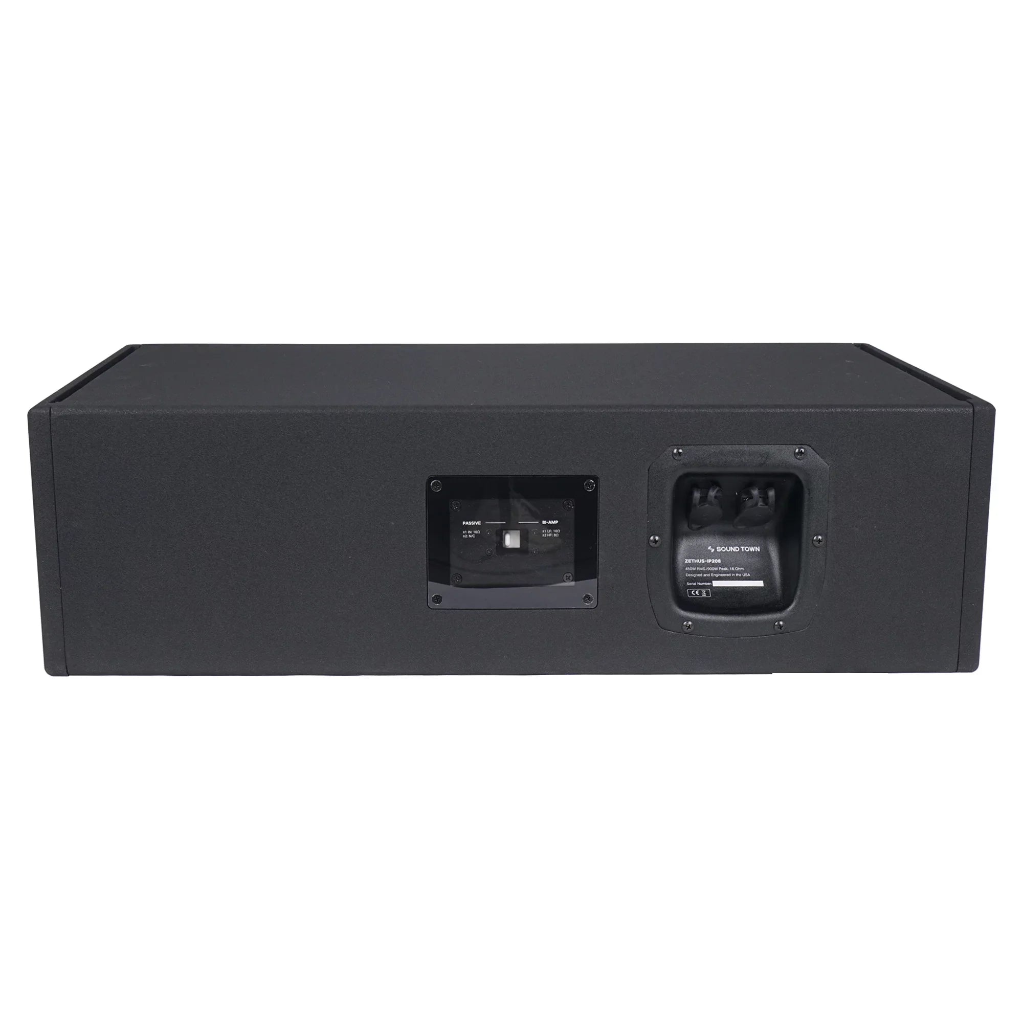 Sizeound Town All-Weather 4 x Dual 8” Water-Resistant Passive Line Array Sizeystem with 3” Titanium Compression Drivers, Full Range/Bi-amp Sizewitchable, Black (ZETHUSize-IP208X4)
