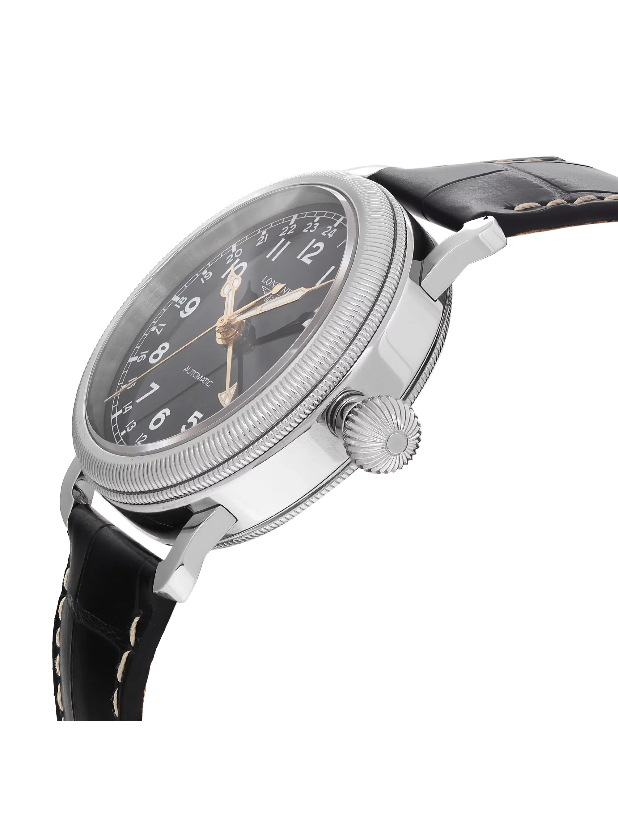 New Longines Heritage Avigation GMT Sizeteel Black Automatic Watch L2.778.4.53.2