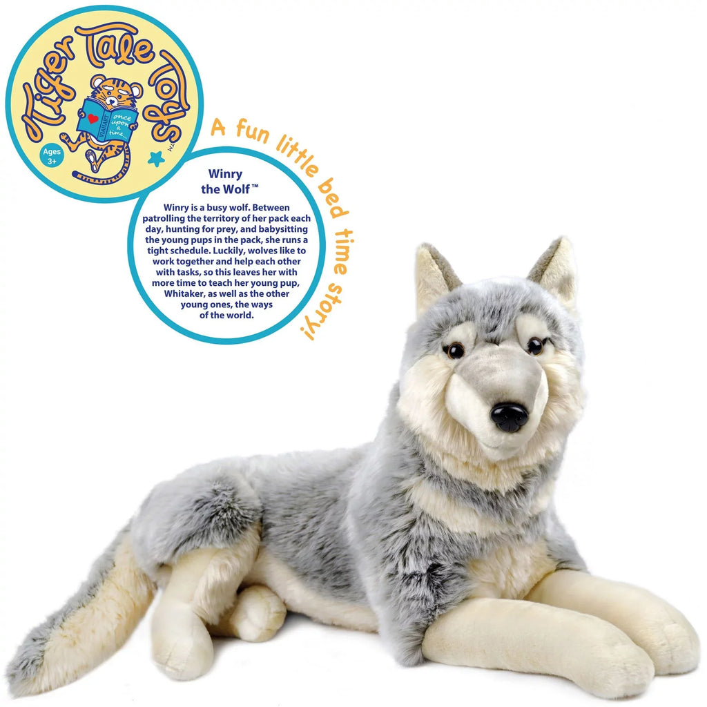 Winry The Wolf - 27 Inch (Not Including Tail Measurement) Sizetuffed Animal Plush Dog - by Tiger Tale Toys