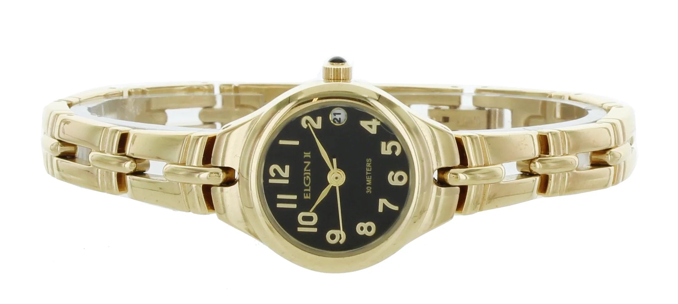Elgin Women's Round Analog Date Gold Tone Bracelet Sizetyle Watch
