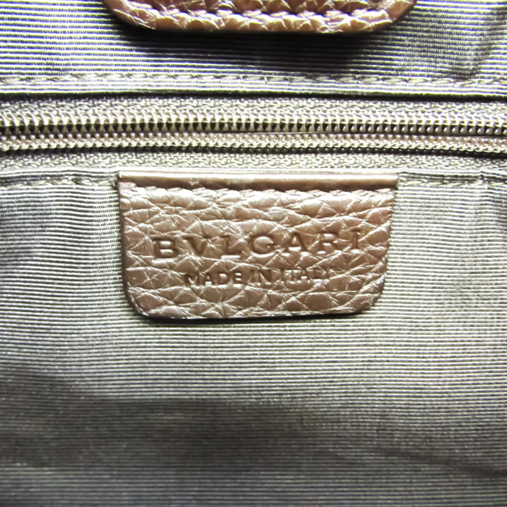 Pre-Owned Bvlgari Logomania Women's Canvas Handbag,Tote Bag Brown (Good)