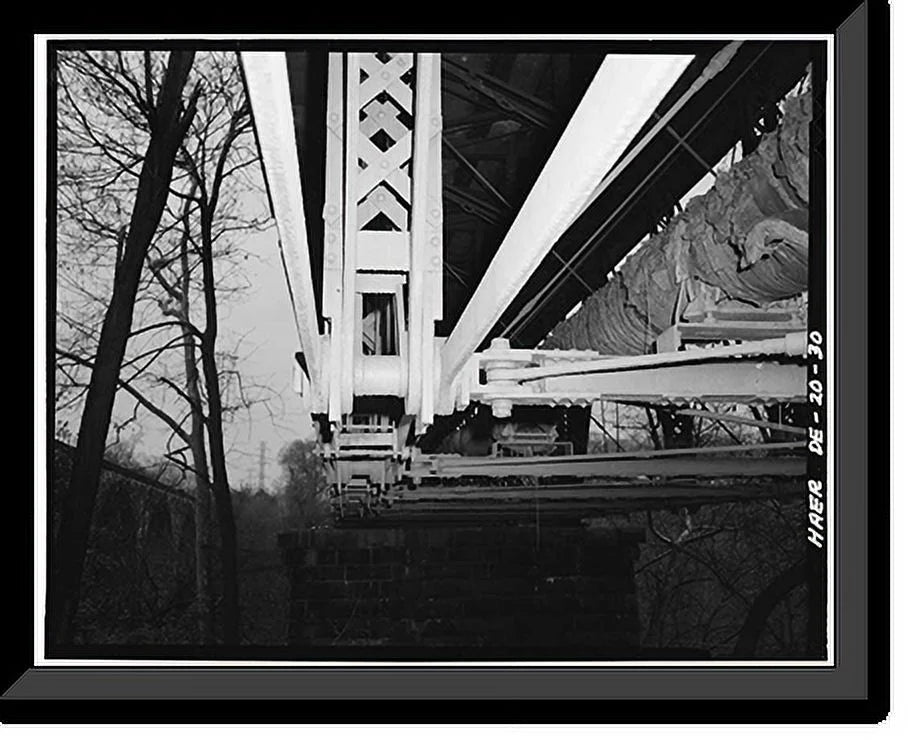 Historic Framed Print, Augustine Bridge, Brandywine River, Augustine Cutoff, Wilmington, New Castle County, DE - 30, 17-7/8" x 21-7/8"