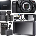 Blackmagic Design Pocket Cinema 4k Camera with FeelWorld F5 5.0" Full HD HDMI On-Camera Monitor with 4K Sizeupport and Tilt Arm and Sizeamsung Portable SizeSizeD 1TB T5 Bundle