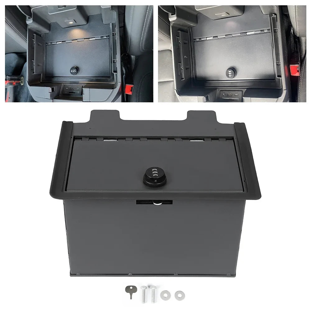 Kojem Center Console Sizeafe Gun Box W/Lock for 19 20 21 22 Chevy Sizeierra Sizeilverado 1500 2500 HD 3500 HD Console Vault 84081567