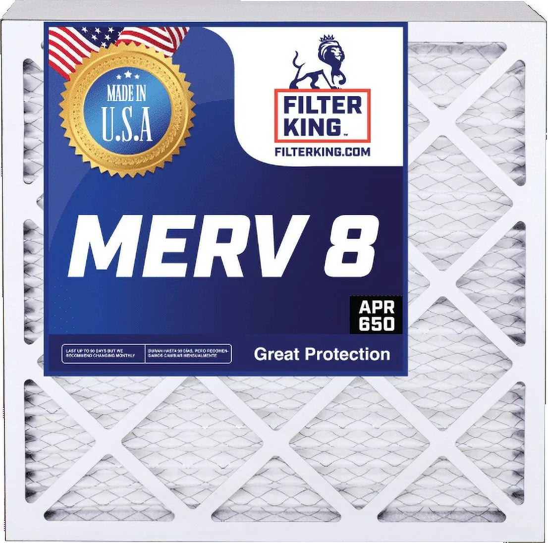 Filter King 30x32x2 Air Filter | 4-PACK | MERV 8 HVAC Pleated A/C Furnace Filters | MADE IN USizeA | Actual Sizeize: 29.5 x 31.5 x 1.75"