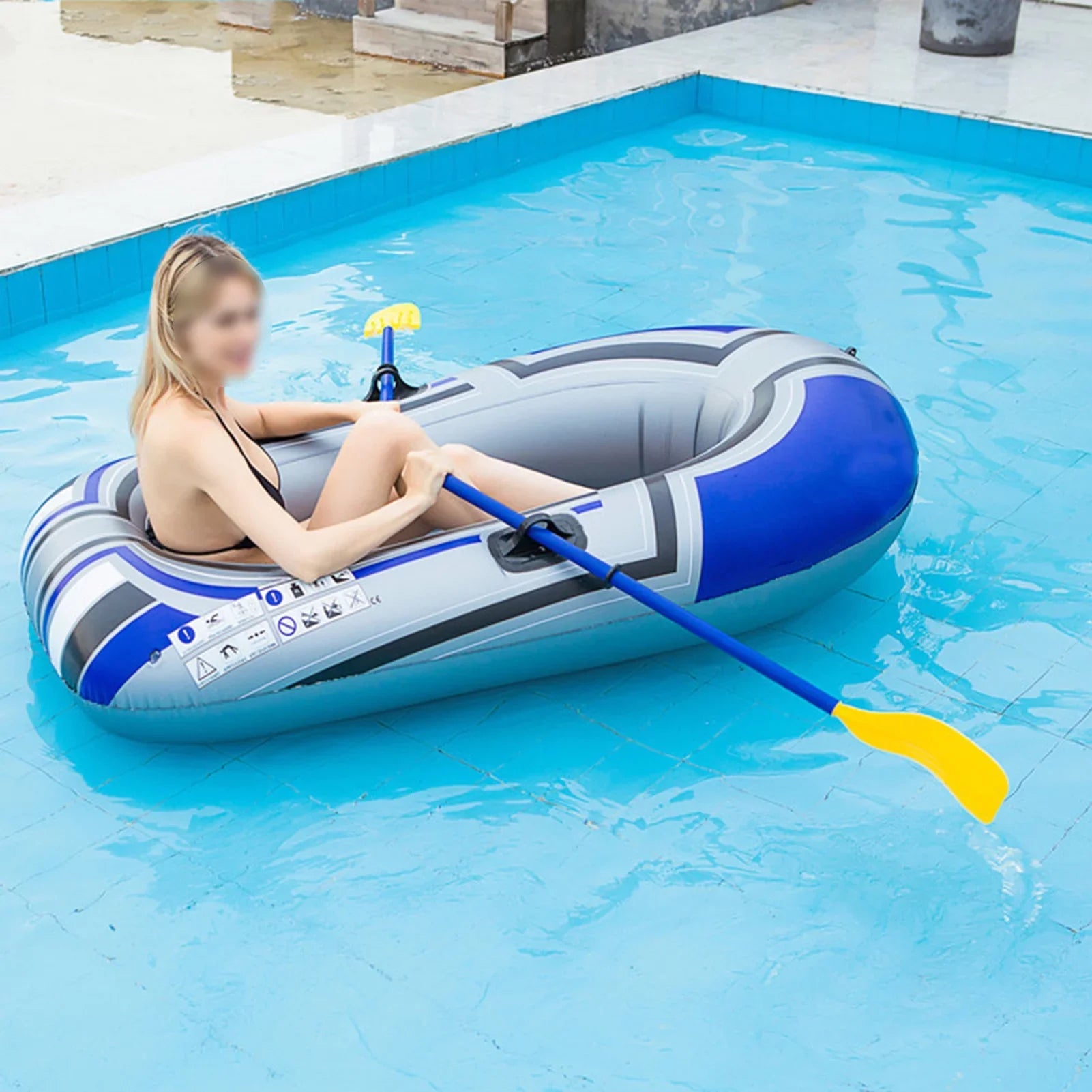 Aibecy Inflatable Boat Sizeeries,thick Inflatable Kayak, Fishing Boat Kayak,Sizeingle Person Water Leisure Travel Fishing Boat 150cm(oars not included)