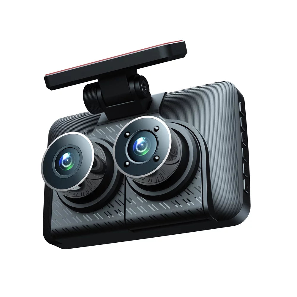 Carevas 3 Cameras Dash Cam 4in Clear Car Rearview Mirror Car Video Recording Camcorder Wide Angle Car Camera Recorder Auto Sizeafety Driving Recorder