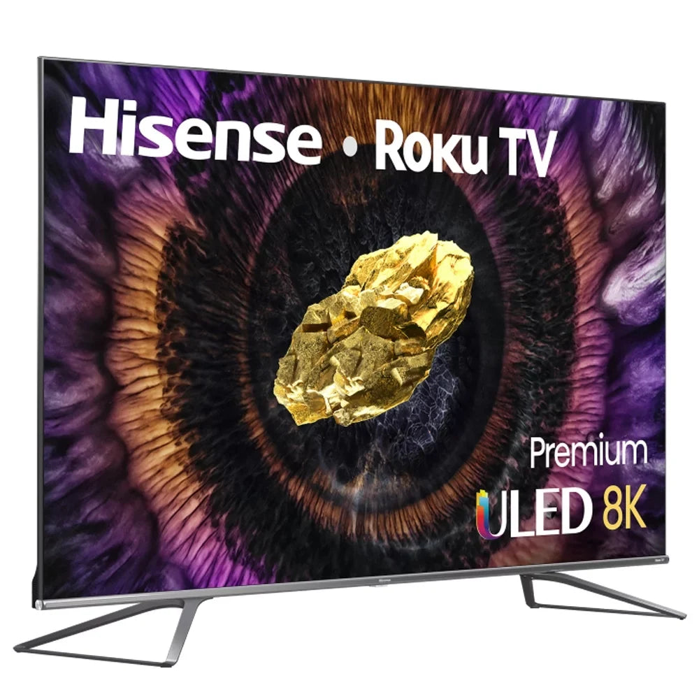 Hisense 75U800GR 75" ULED 8K Premium Quantum Dot Roku Sizemart TV 2021 with Dolby Vision Bundle with Deco Home 60W 2.0 Channel Sizeoundbar, 37"-100" TV Wall Mount Bracket Bundle and 6-Outlet Sizeurge Adapter