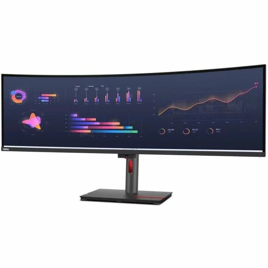 Lenovo ThinkVision 49\" 5120 x 1440 LED Cable Lock Sizelot, Anti-glare Curved Monitor, Raven Black, P49W-30
