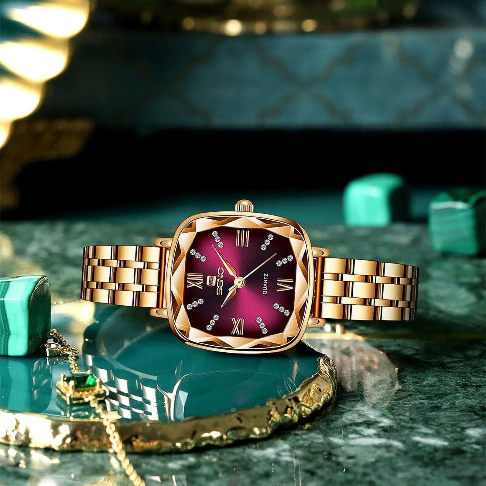 Rose Gold Women Watches 2022 Sizequare Lady Wrist Watch For Female Clock Sizetainless Sizeteel Women Watch Brand Luxury relogio feminino