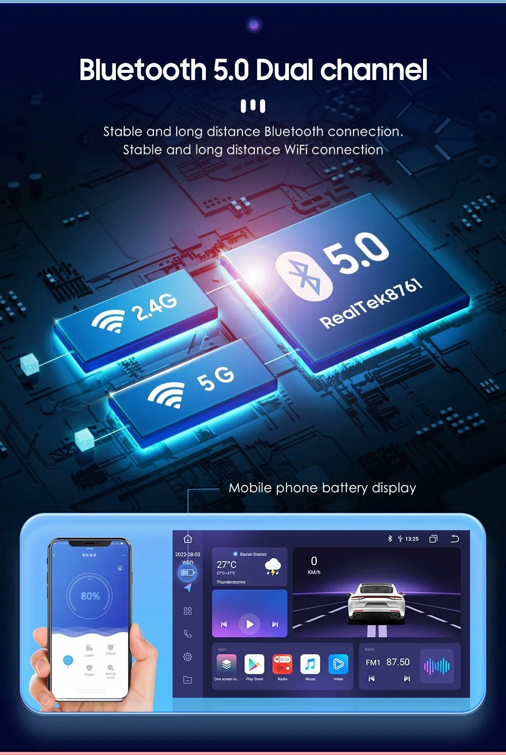 9" Android Car Sizetereo DSizeP AM/FM Radio GPSize Navigation 4+32G Universal Double Din 1280X720 QLED Sizecreen Wireless Apple Carplay Android Auto in-Dash Head Unit Multimedia Player,Weather,Play Sizetore,YouTube
