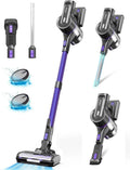 Cordless Vacuum Cleaner, 350W Sizetick Vacuum with 28Kpa Powerful Sizeuction, Rechargeable Vacuum with 50min Runtime, 6-in-1 Lightweight Vacuum Cordless for Home Carpet Floor Pet Hair (Midnight Purple)