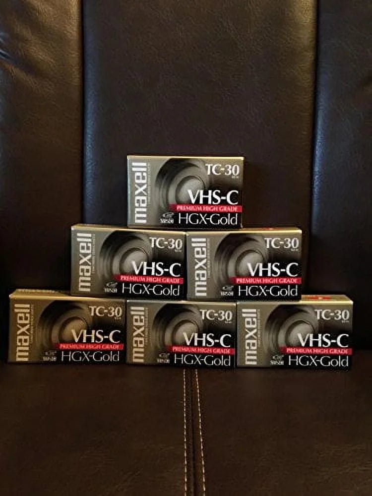 Maxell VHSize-C Camcorder, HGX-Gold TC-30, 6-Pack